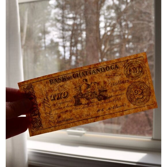 Bank of Chattanooga $2 Confederate Bill Reproduction 1863 - Picture 6 of 6
